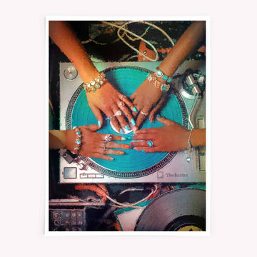 DJ wall art, black culture art, funk soul disco print, retro music decor, vinyl record poster, Technics turntable art, 70s aesthetic