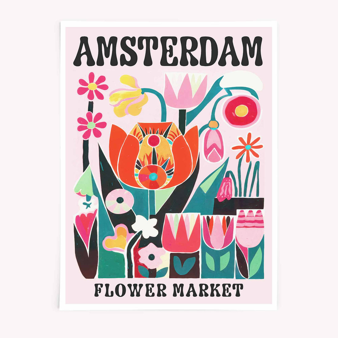 Amsterdam Flower Market Poster – full view