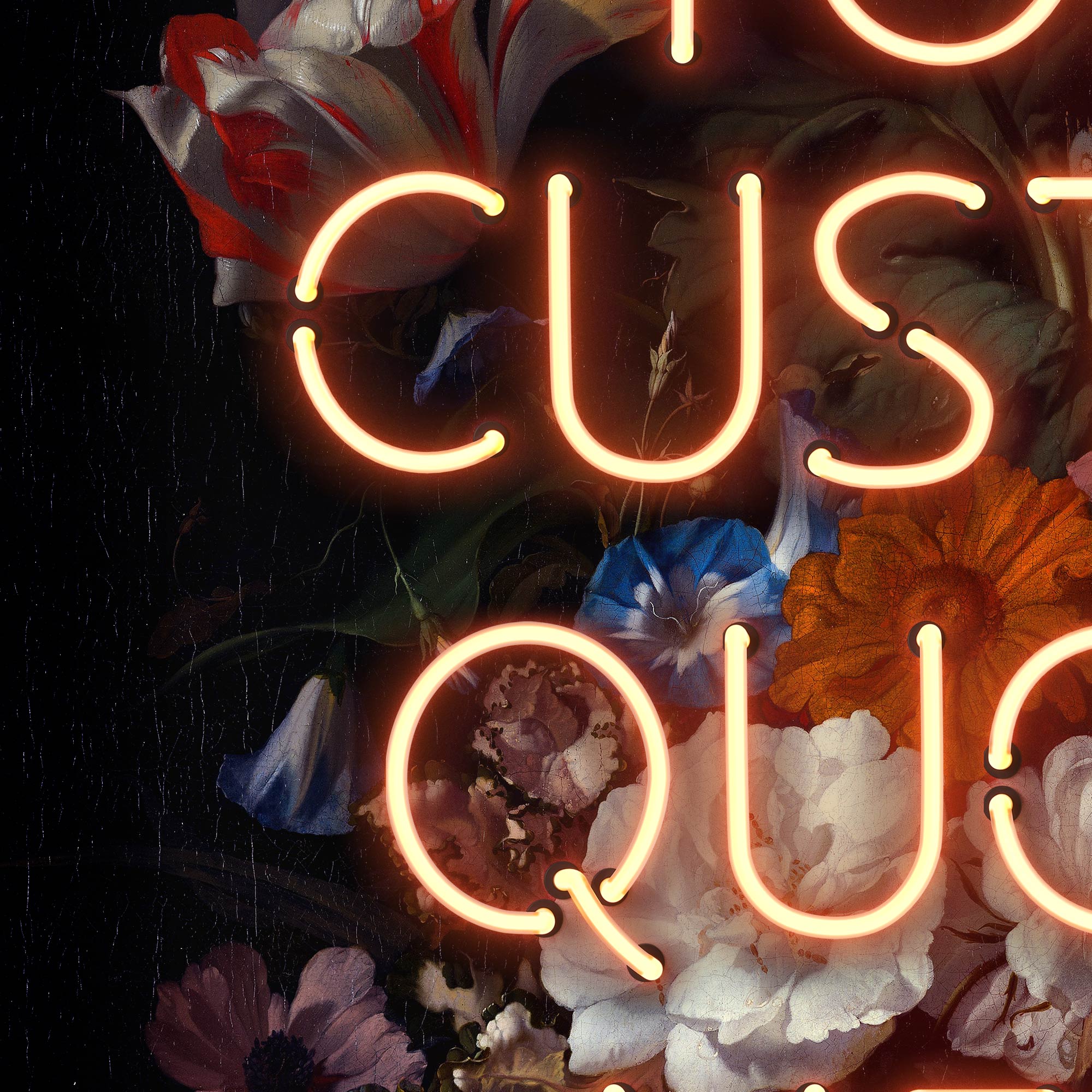 VINTAGE FLORAL NEON CUSTOM QUOTE PRINT - Personalized Art with Soul