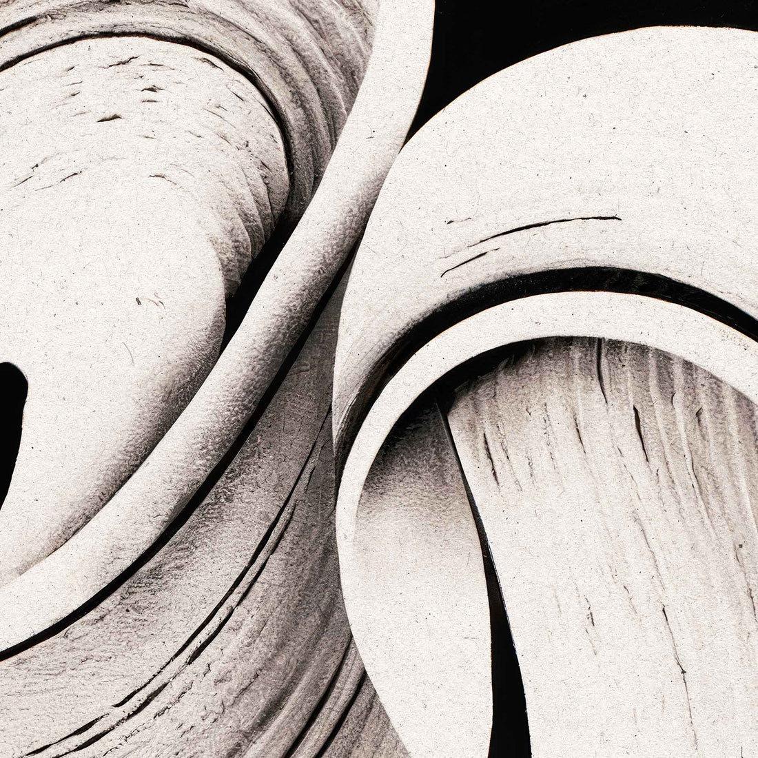 Echo Form abstract canvas print framed in black on white wall