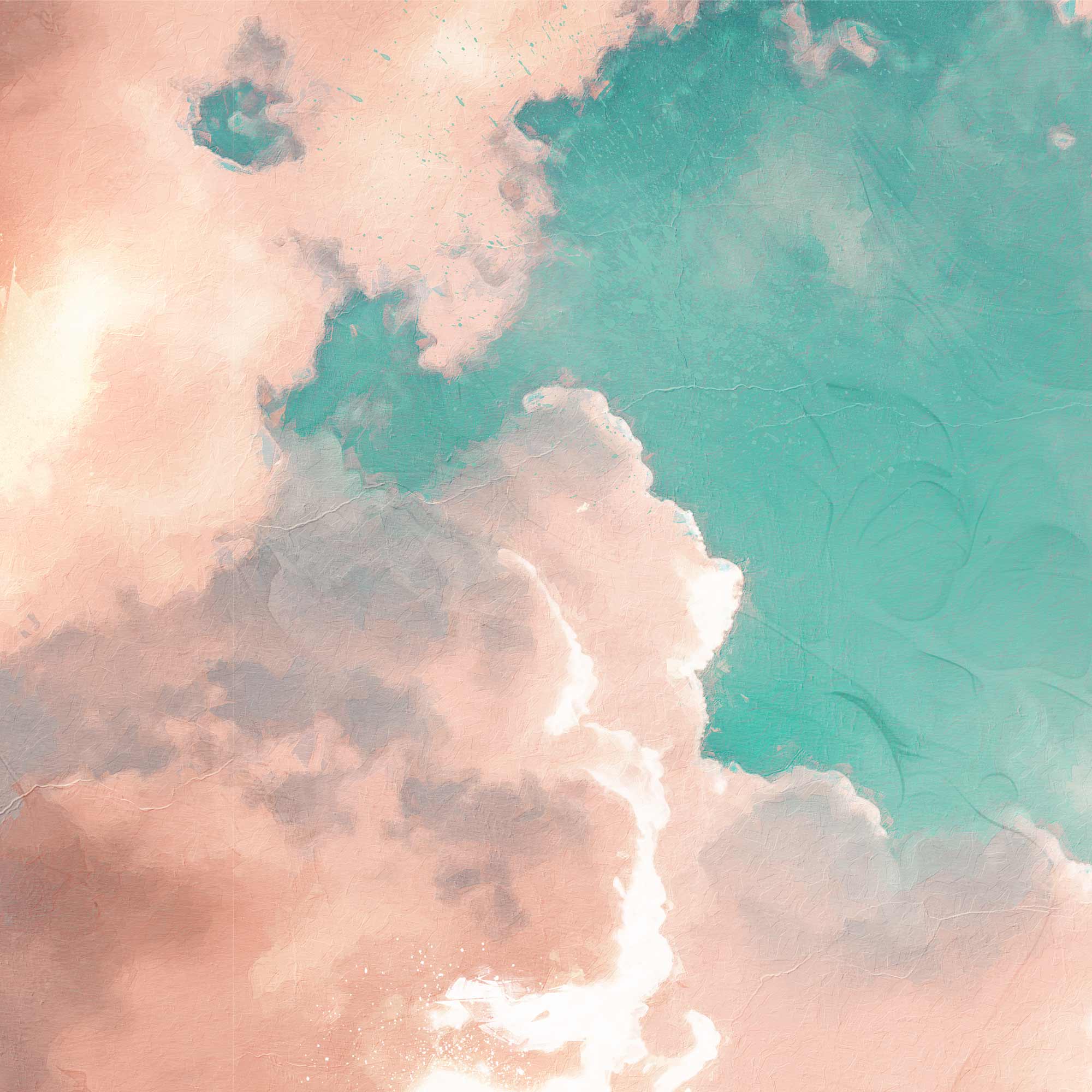 DREAMY TEAL AND BRONZE CLOUD PRINT
