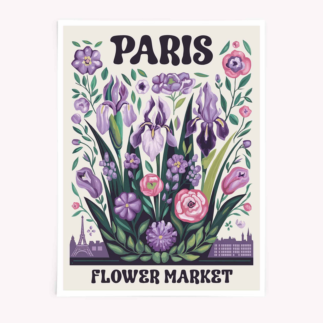 Paris Flower Market maximalist floral poster wall art