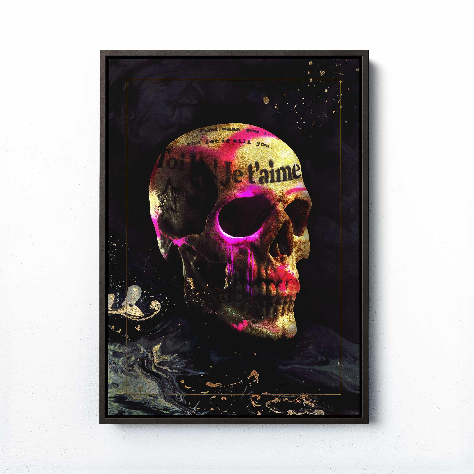 gold skull canvas prints