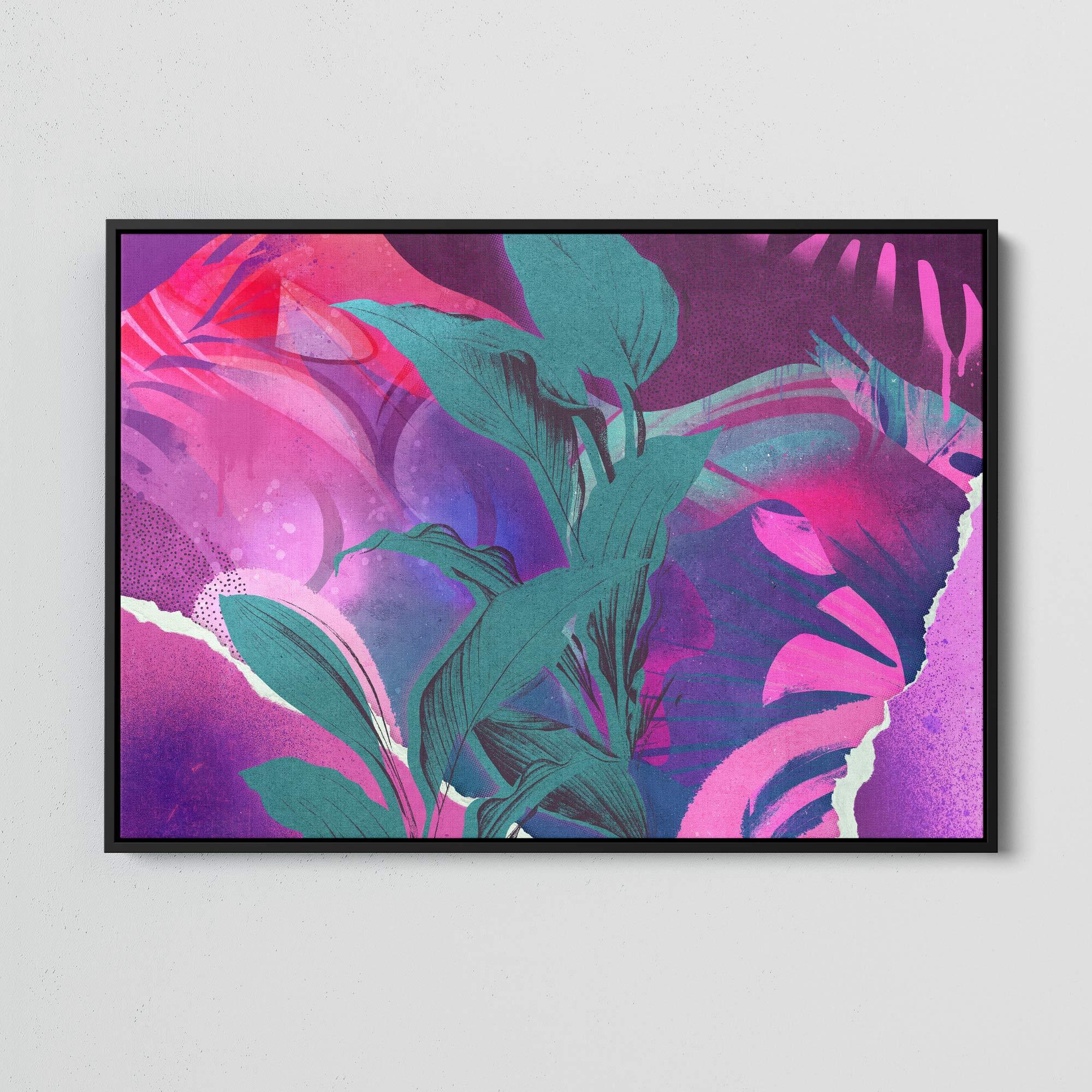 pink and blue canvas print