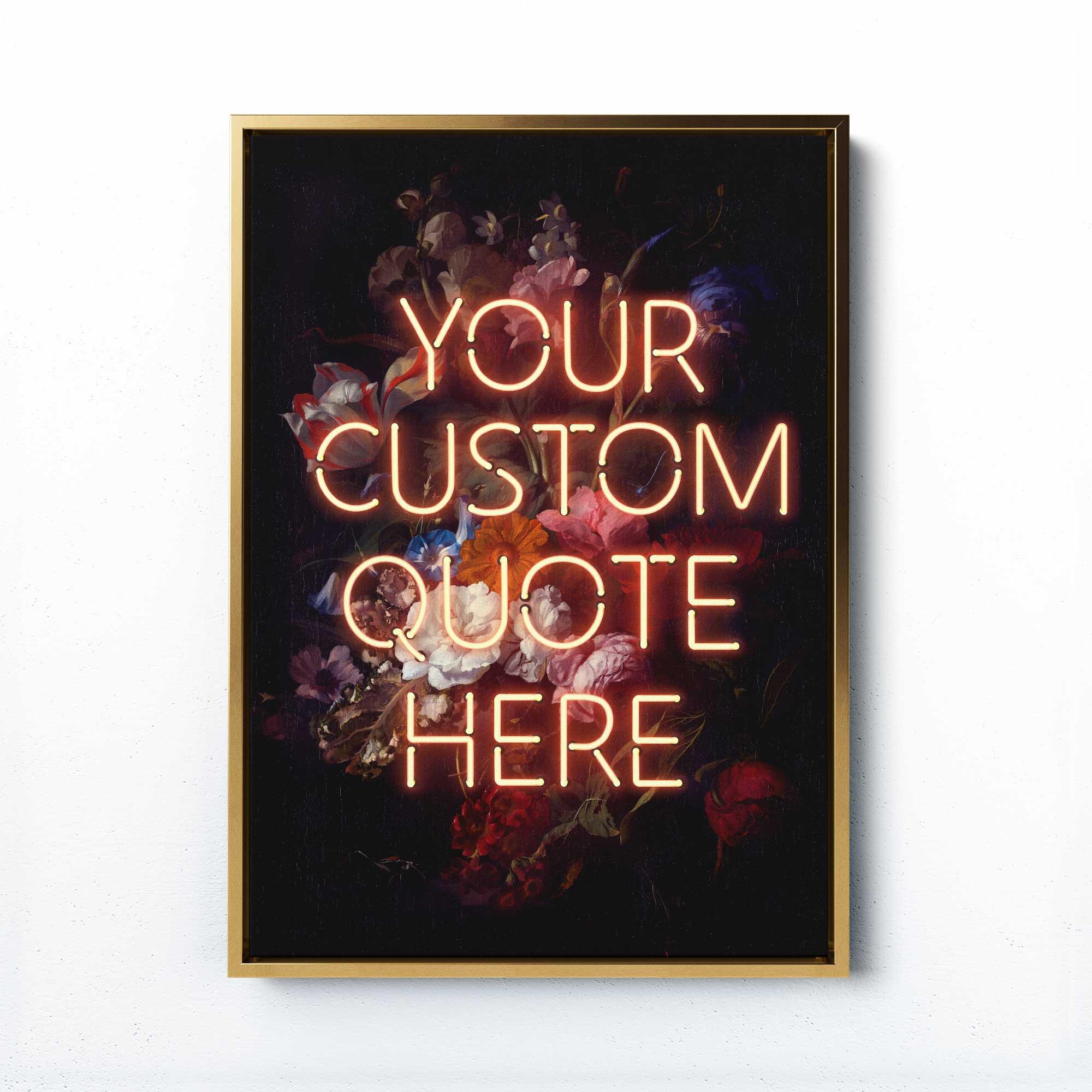 custom neon text canvas print