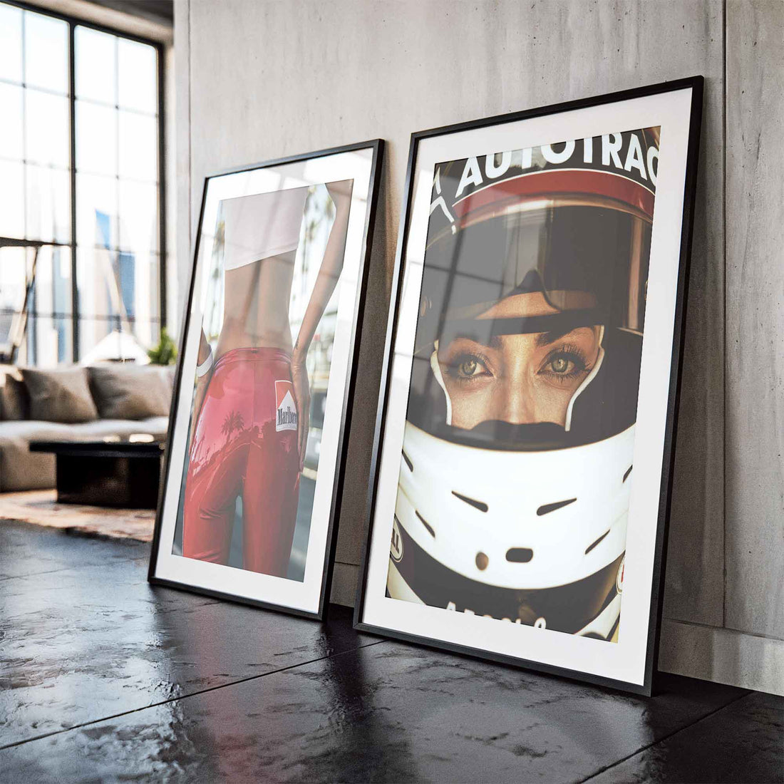 vintage racing helmet poster