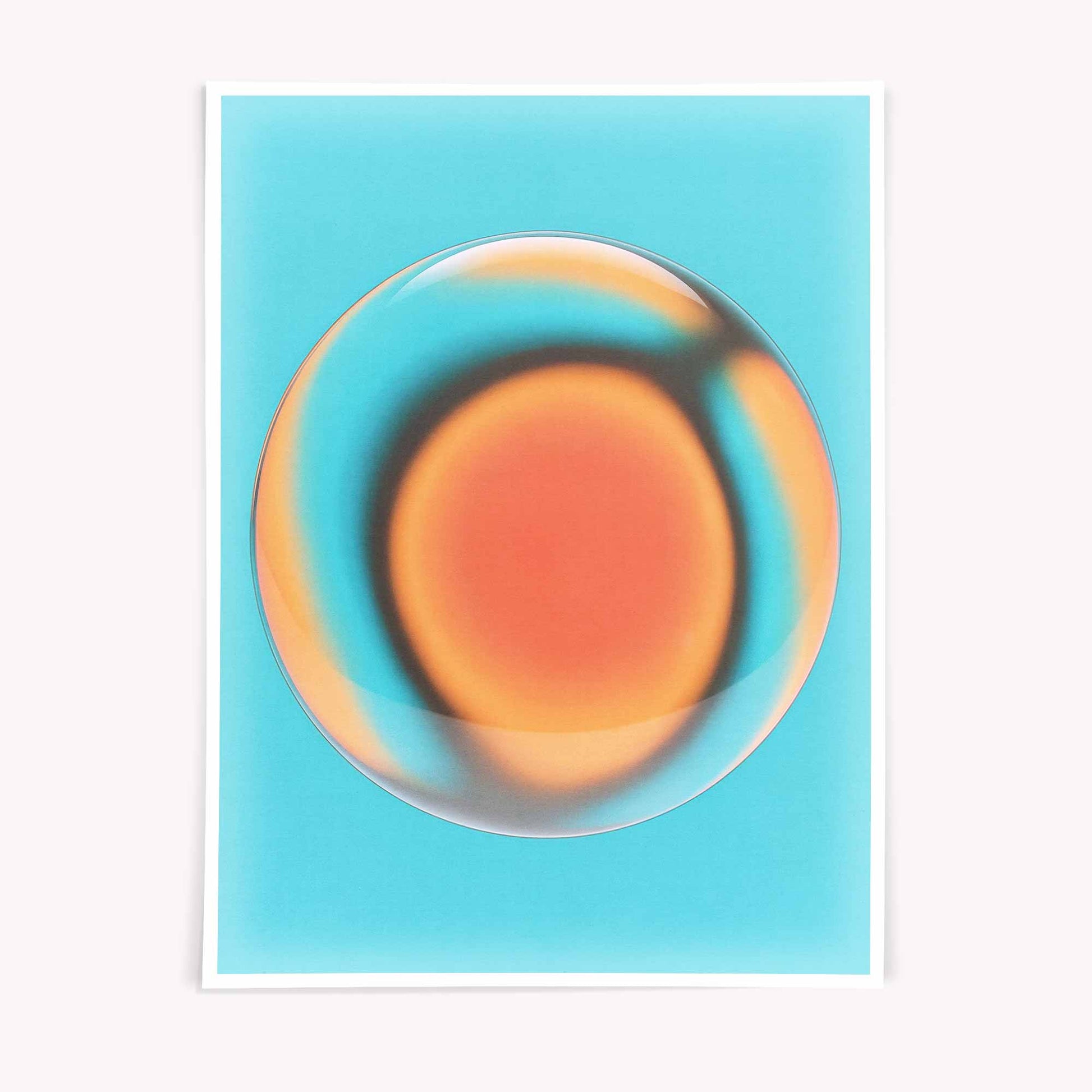 modern abstract wall art print featuring a luminous gradient sphere. A calming, design-led artwork for contemporary interiors and creative spaces.