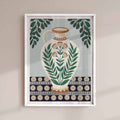 Portuguese amphora blue vase maximalist boho wall decor art print