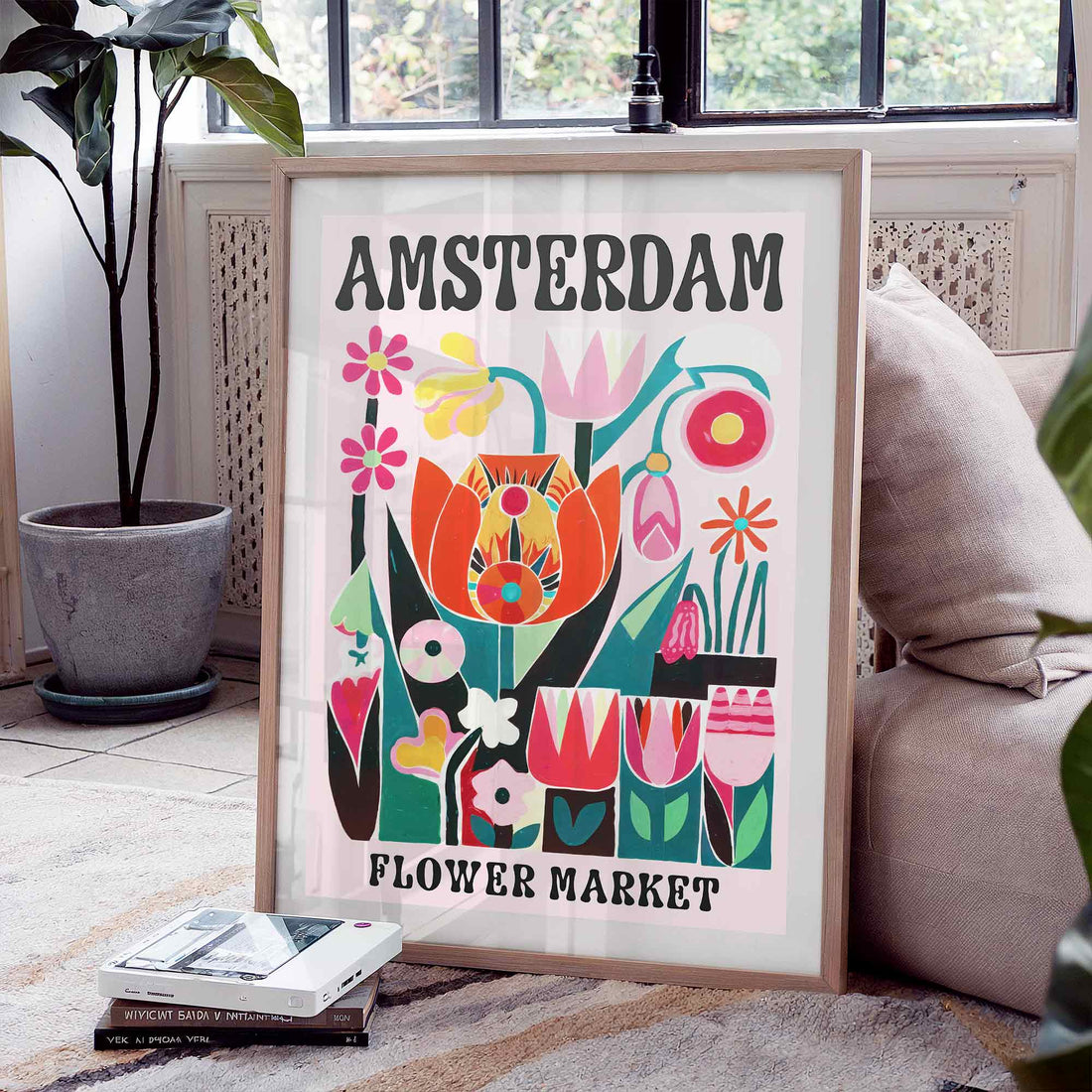 Amsterdam Flower Market Poster – full view