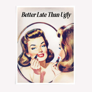 Retro vanity wall art poster woman lipstick