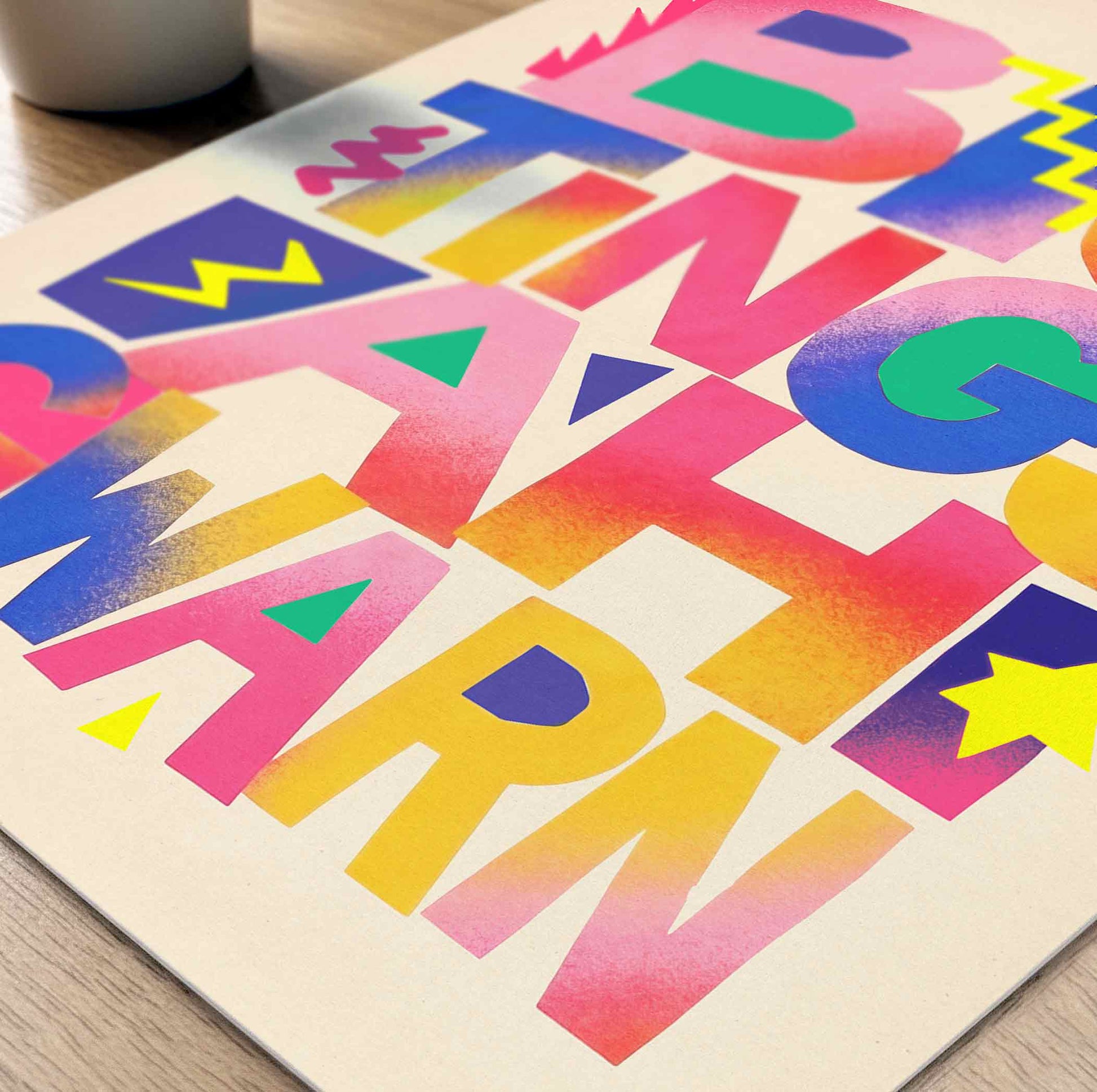 Big Tings Ah Gwarn Print | Colourful Typography Art