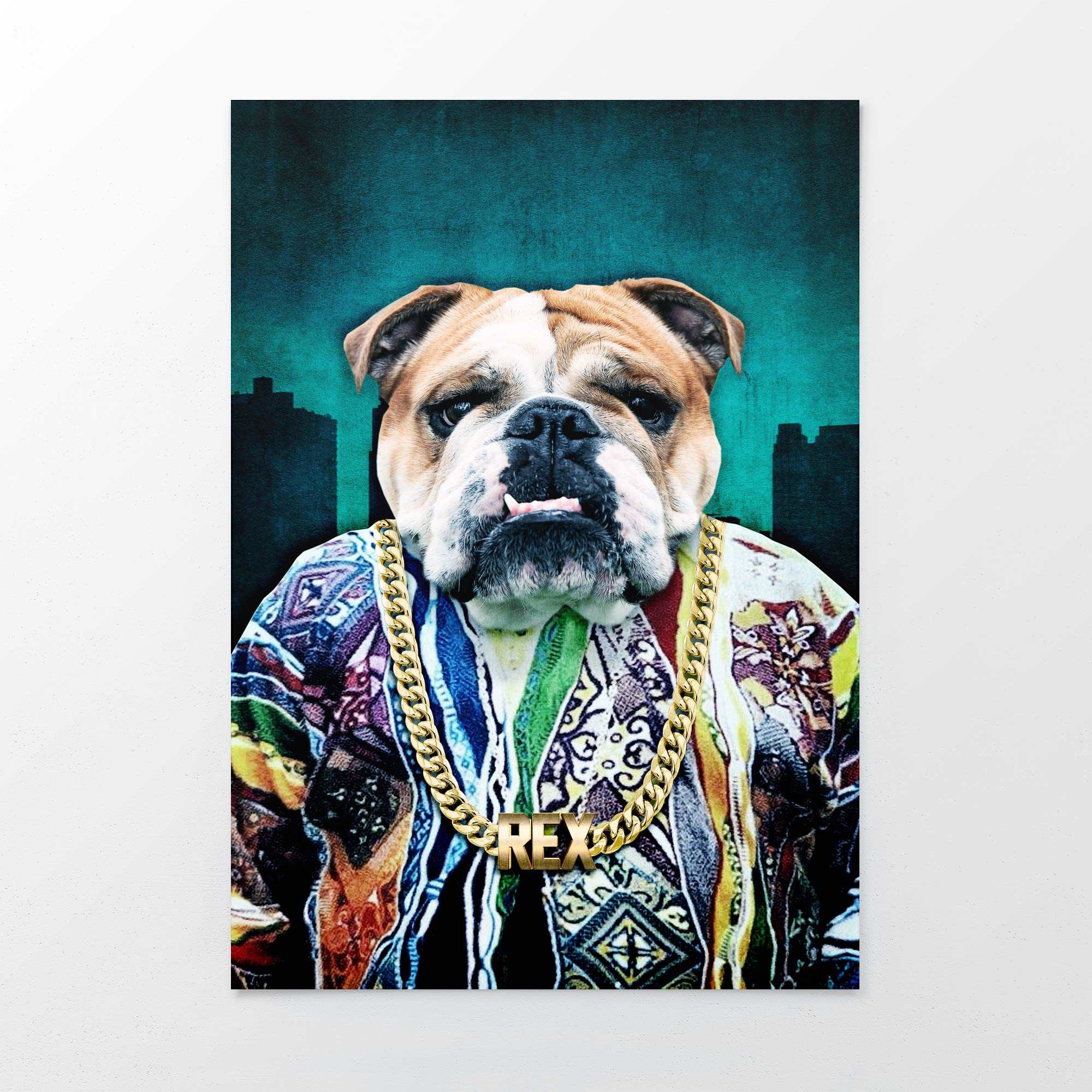 Hand-painted dog portrait art
