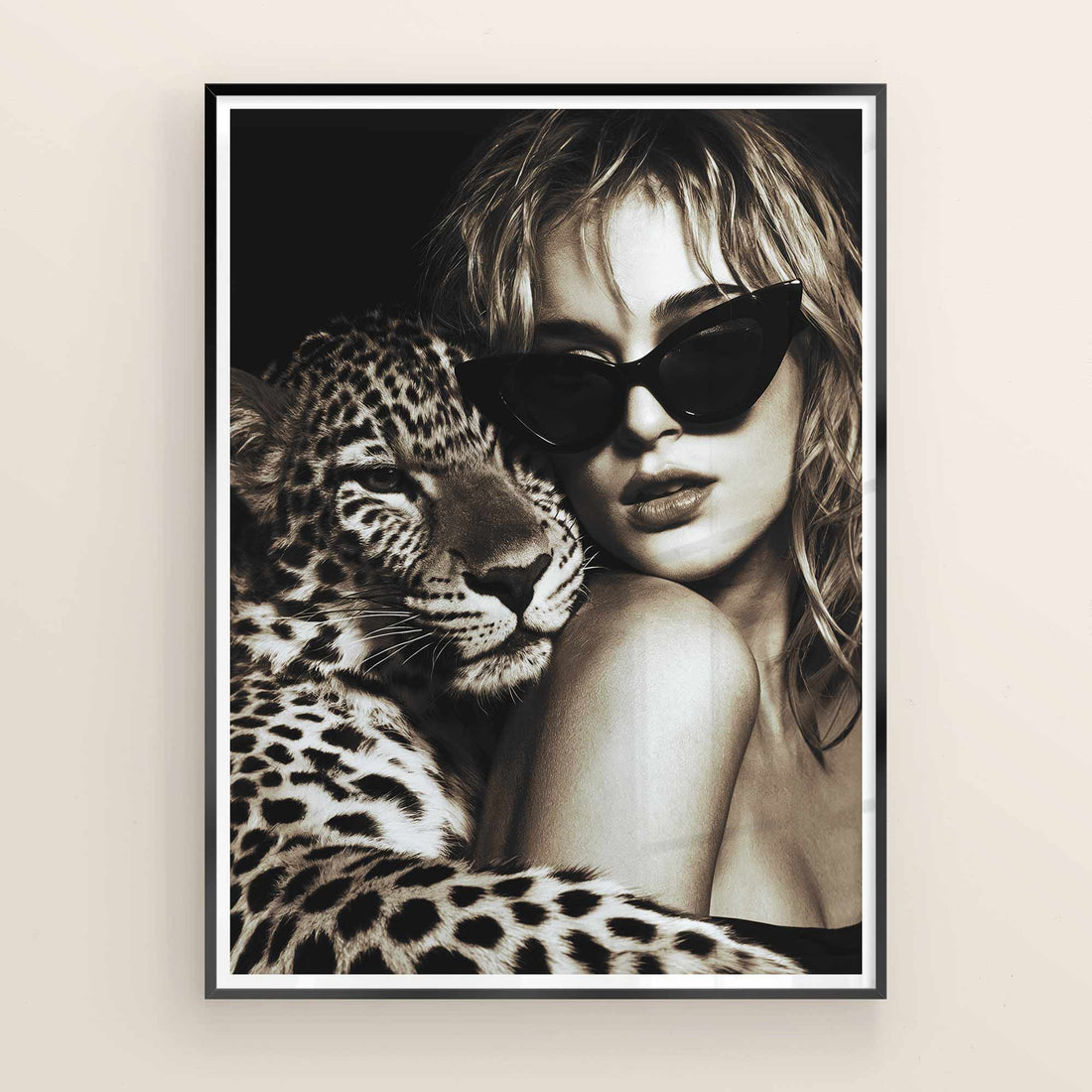 Wild elegance art print – stylish leopard and muse photography