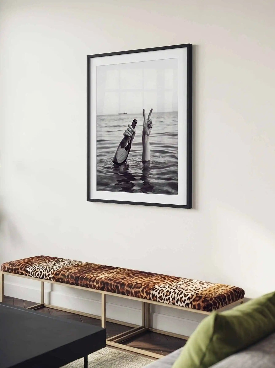 Black and white luxury fashion framed wall art print black, inspired by editorial photography, boujee interiors and stylish bedroom decor.