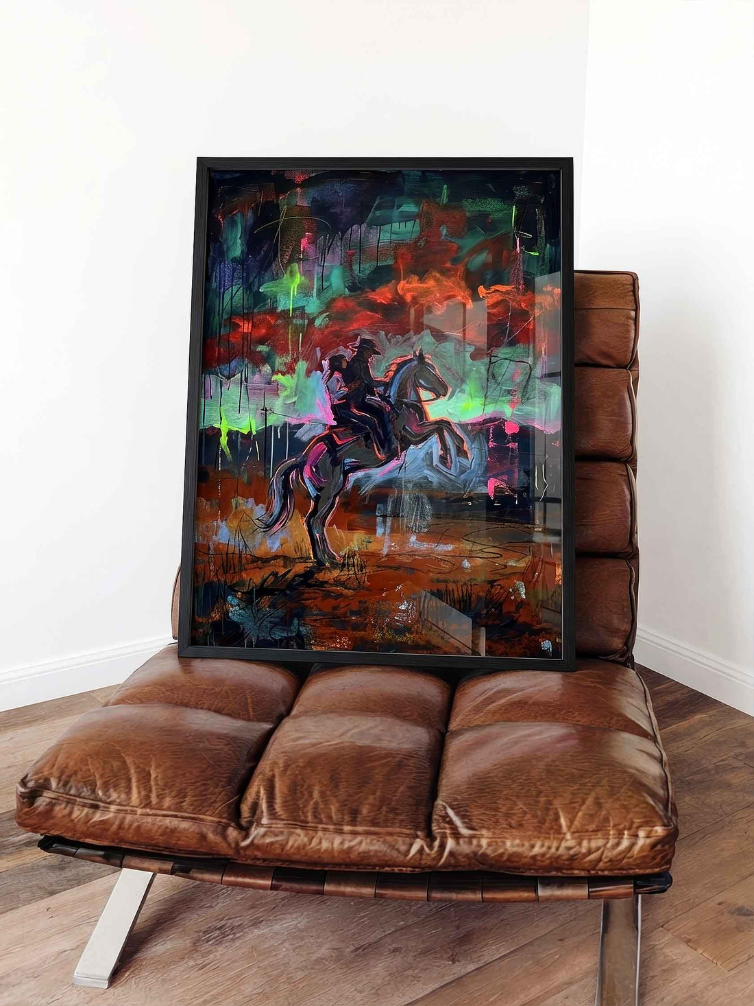 Fine Art Painting of a Cowboy Desert Framed Print