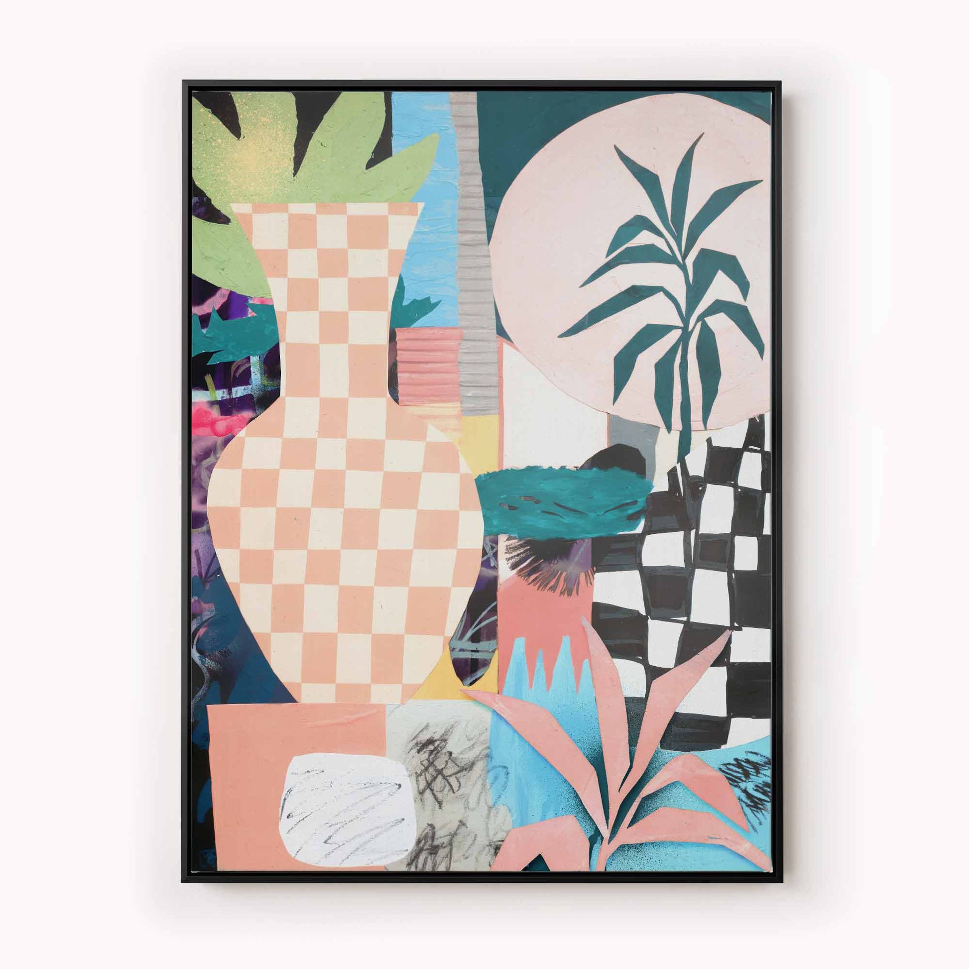 abstract wall art, collage print, botanical art, nature decor, modern poster, geometric art, mixed media, art print by John Howis