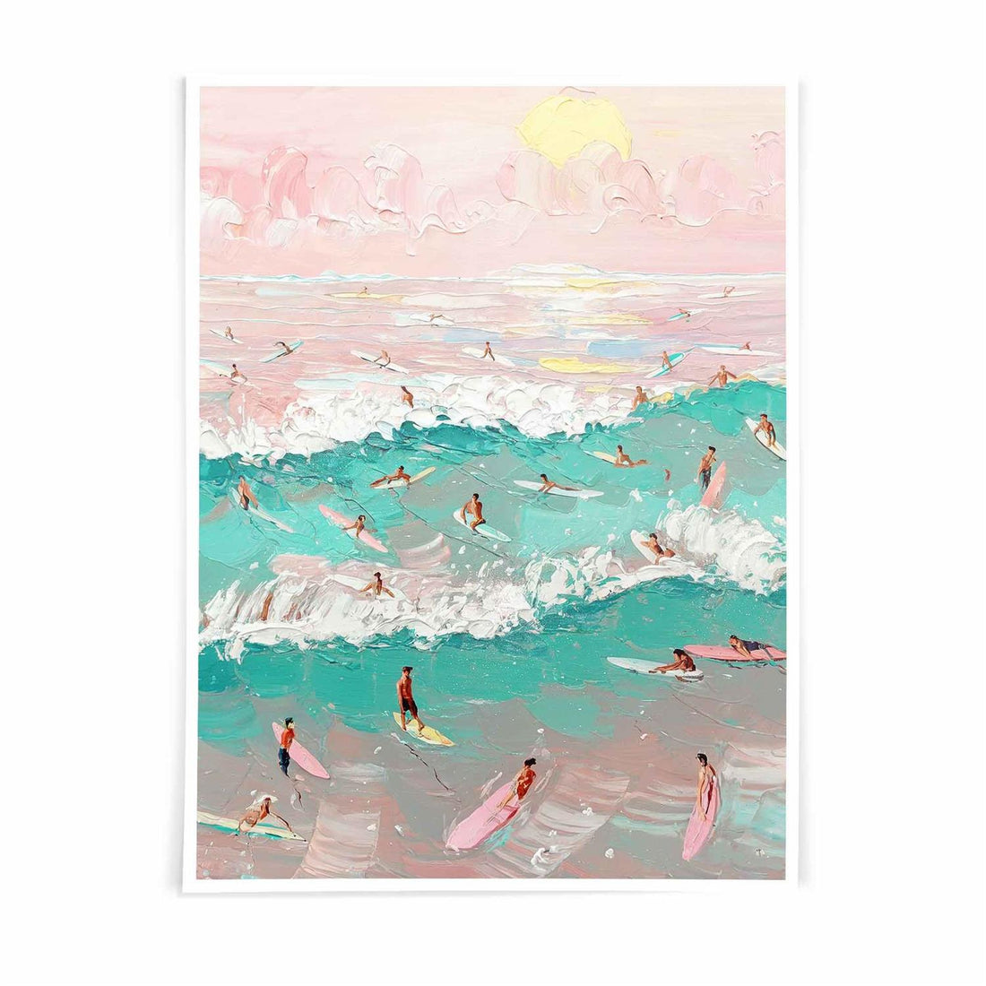 Coastal Surfers Painting Poster