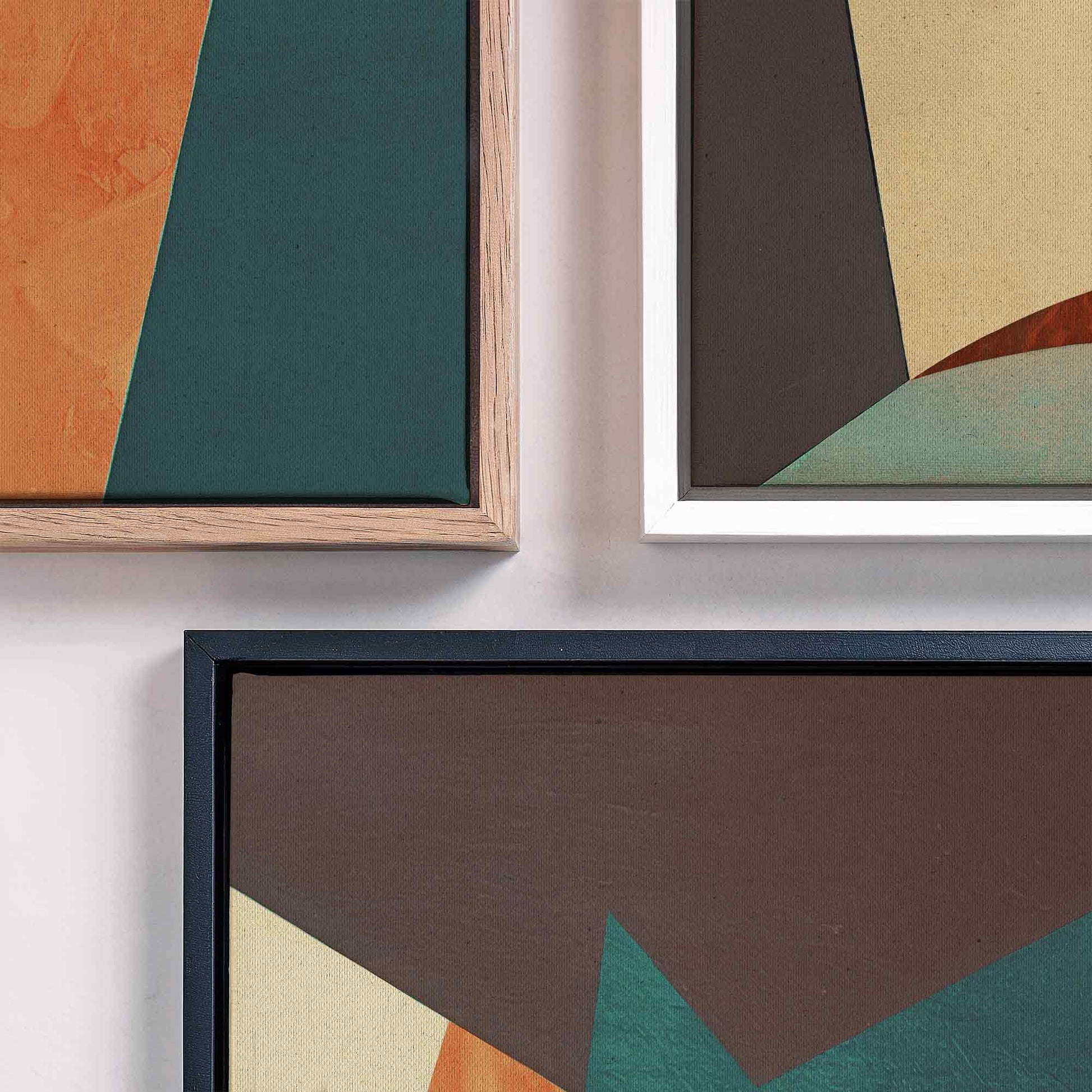 Autumn Earthy Geometric Horizon – Japandi Abstract Canvas Wall Art | AfterHours Gallery