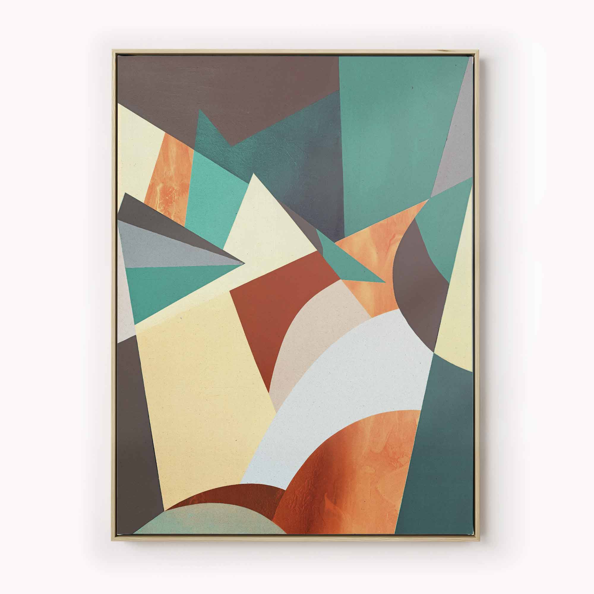 Autumn Earthy Geometric Horizon – Japandi Abstract Canvas Wall Art | AfterHours Gallery