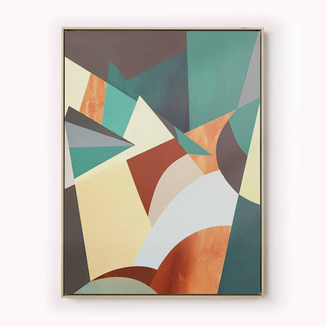 Autumn Earthy Geometric Horizon – Japandi Abstract Canvas Wall Art | AfterHours Gallery
