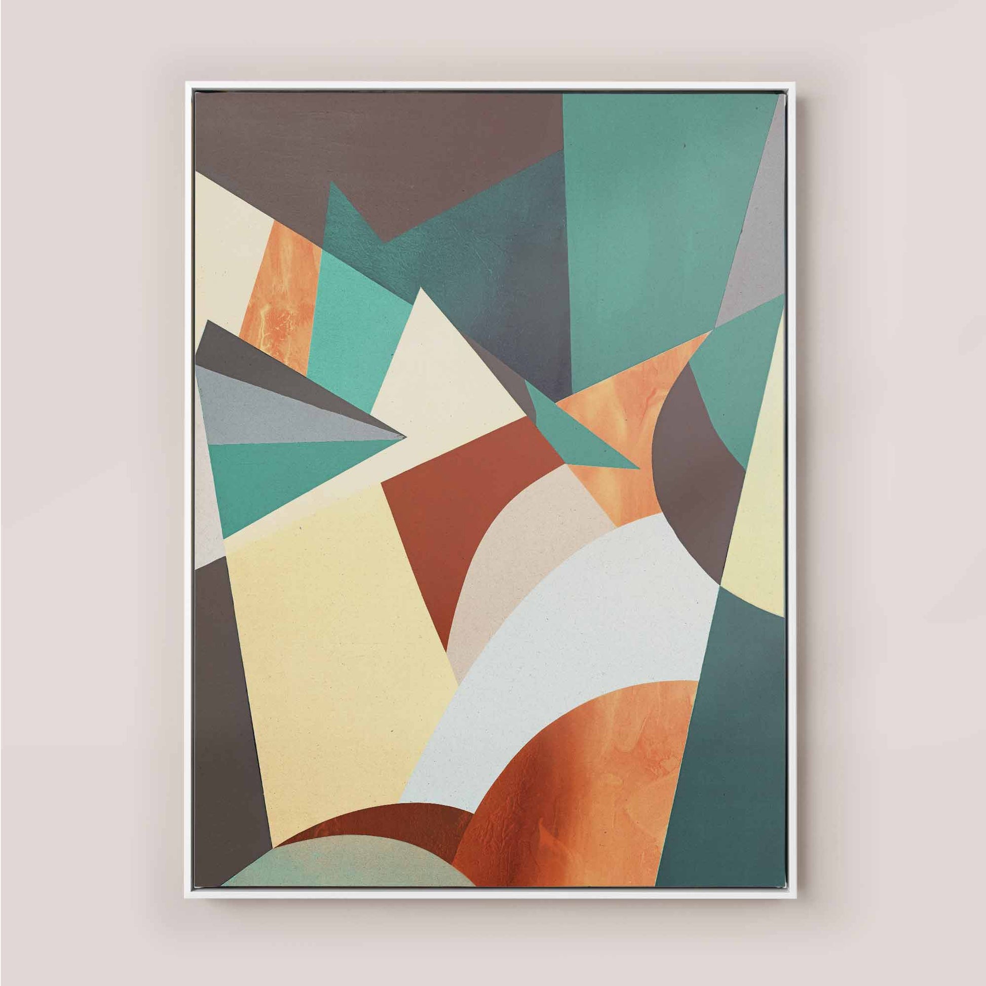 Autumn Earthy Geometric Horizon – Japandi Abstract Canvas Wall Art | AfterHours Gallery