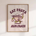Vibrant pop art wall print – Eat Pasta Run Fasta slogan