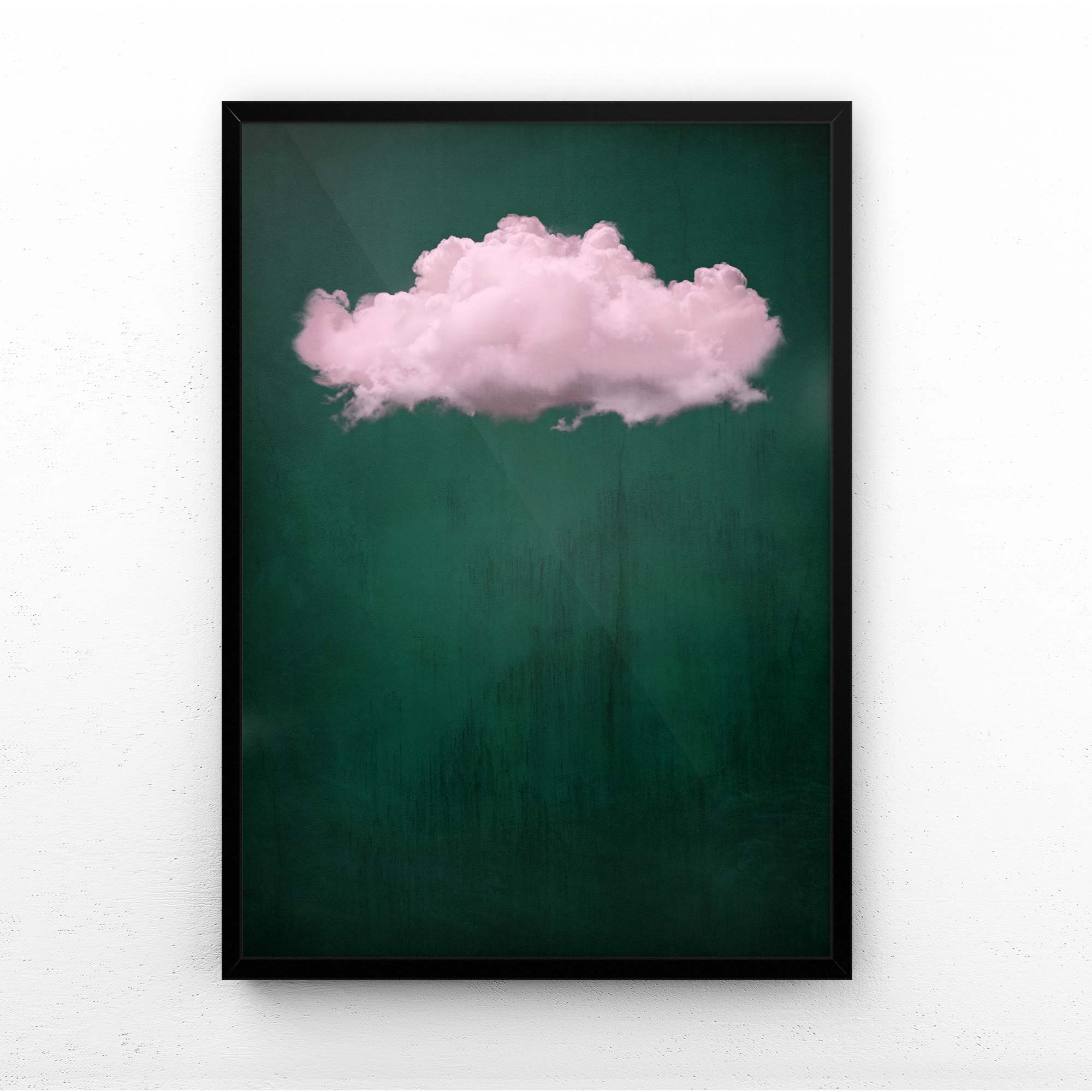 EMERALD GREEN MOODY CLOUD PRINT