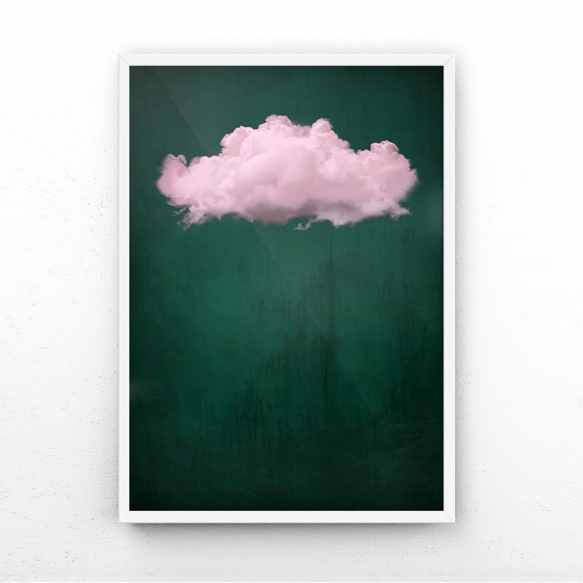 EMERALD GREEN MOODY CLOUD PRINT