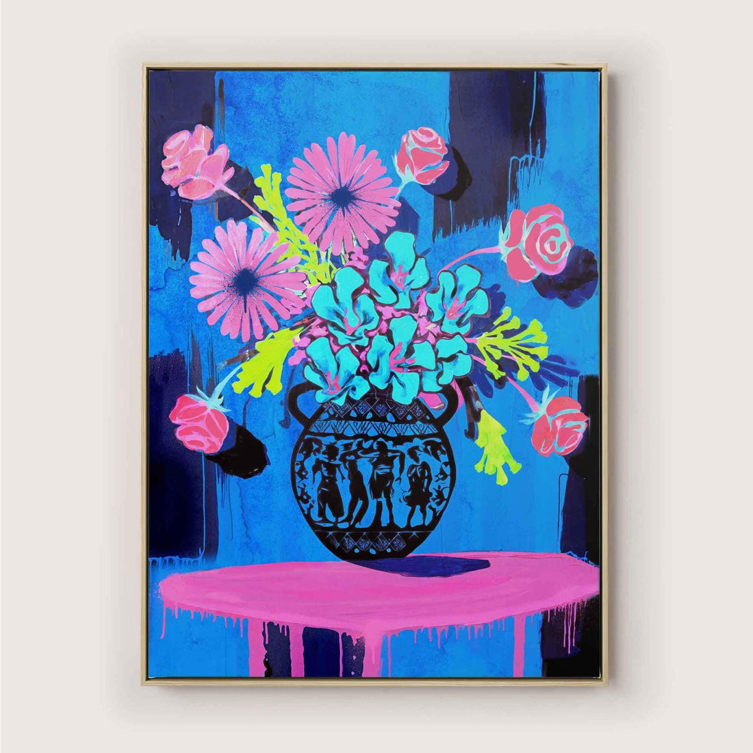 floral maximalist canvas art print - Afterhours Gallery