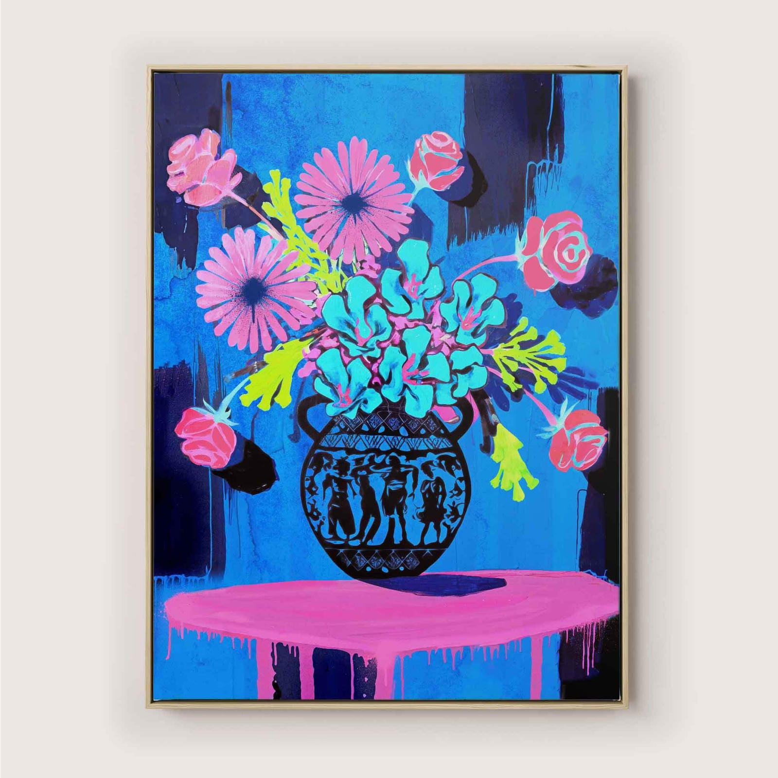 floral maximalist canvas art print - Afterhours Gallery