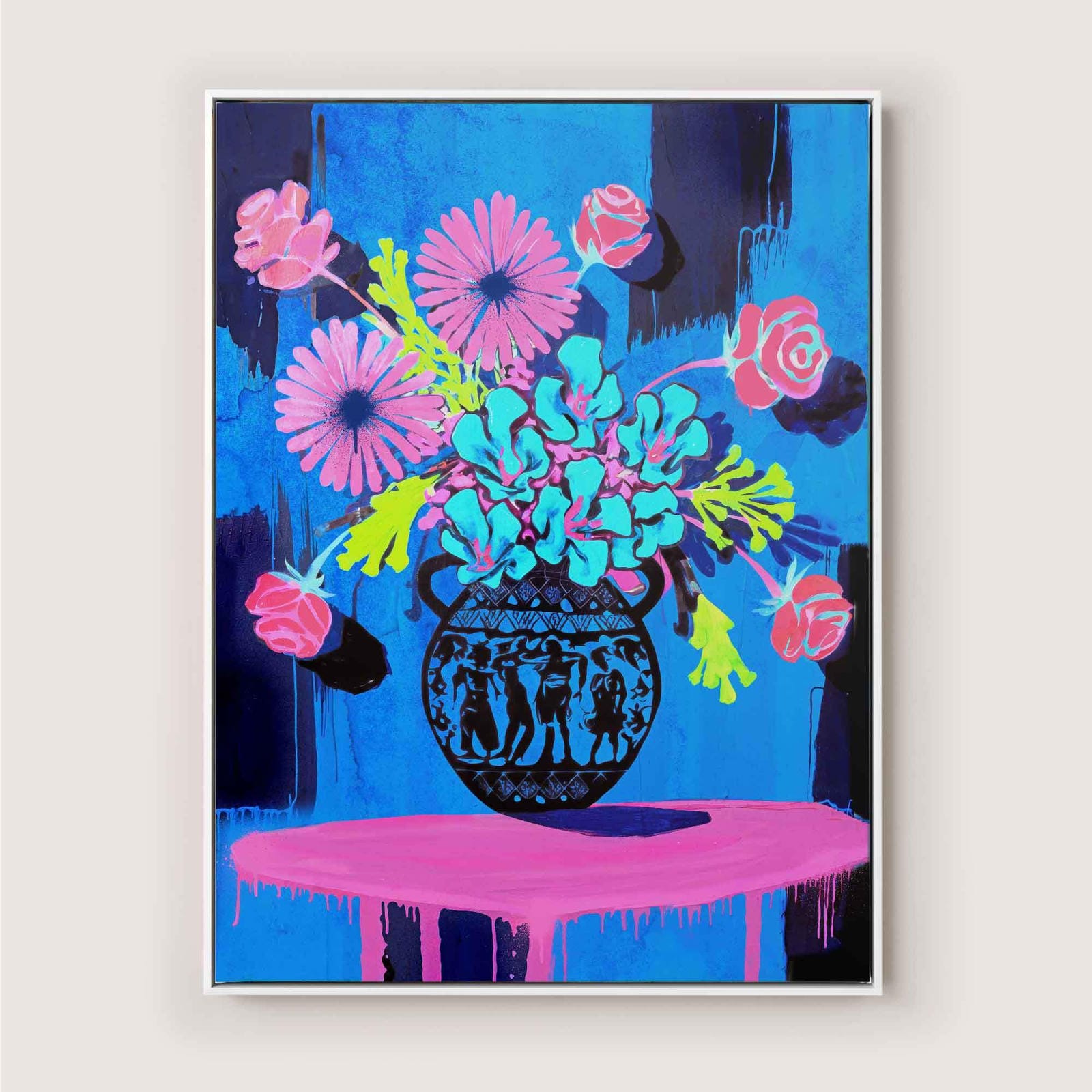 floral maximalist canvas art print - Afterhours Gallery