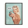 Funny bathroom wall art featuring a cheeky retro design perfect for guest bathrooms, downstairs toilets, and vintage-inspired spaces.