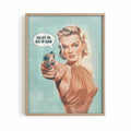 Funny Bathroom Wall Art – You Left The Seat Up Retro Toilet  Framed Print