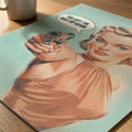 Funny Bathroom Wall Art – You Left The Seat Up Retro Toilet Poster detail