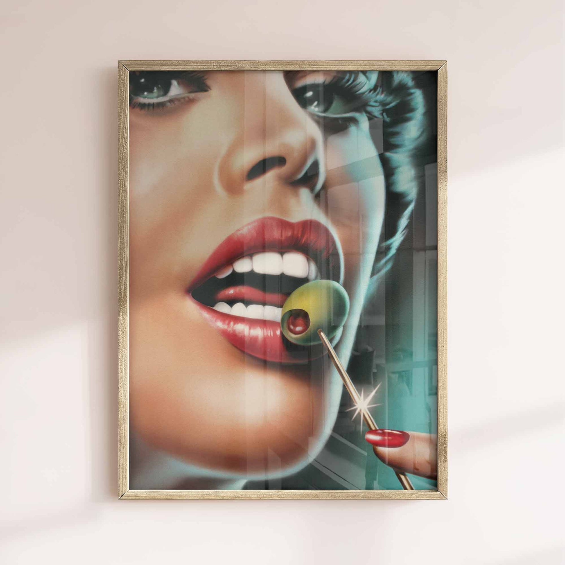 Dirty Martini Olive Poster oak - Afterhours Gallery