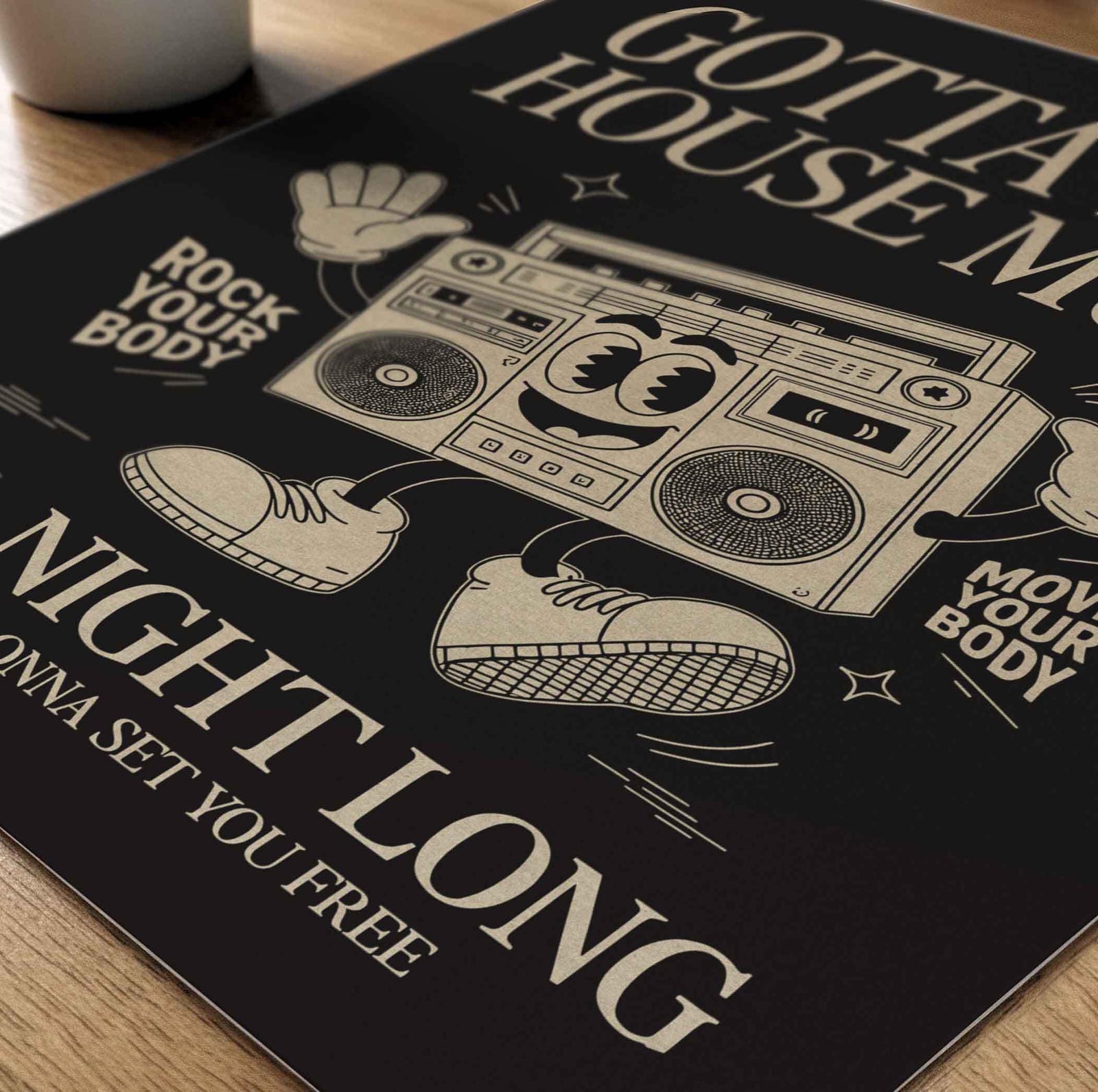 Framed Gotta Have House Music Print | Retro House Poster, Chicago Dance Culture Art, Vintage DJ Wall Decor, Music Lover Gift 