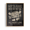 Retro House Music Poster in oak frame by Afterhours Gallery