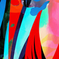 Close-up detail of psychedelic textures and layered shapes