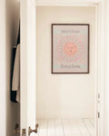 Calming Inhale Peace, Exhale Stress quote wall art styled in a modern neutral interior with minimalist and Japandi-inspired décor.
