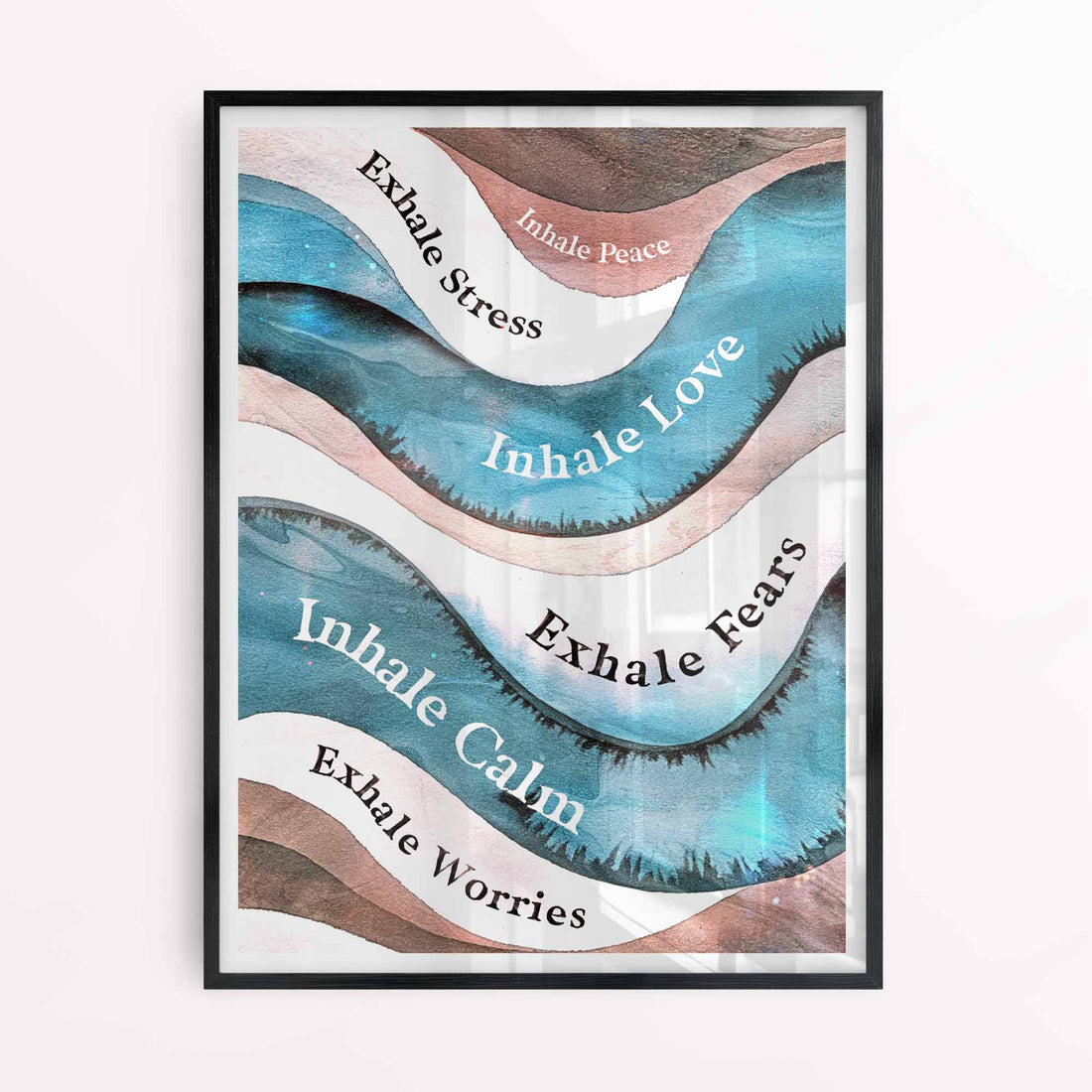 Black framed zen wall art for modern decor