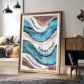 Interior view of calming abstract art in room