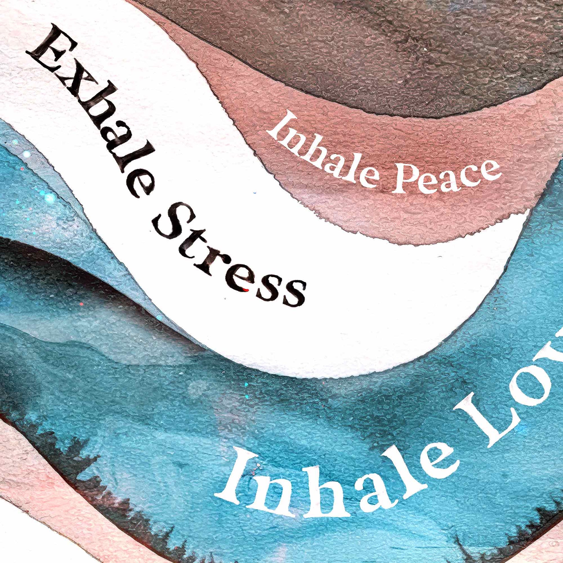 Close-up of fine watercolor texture and typography