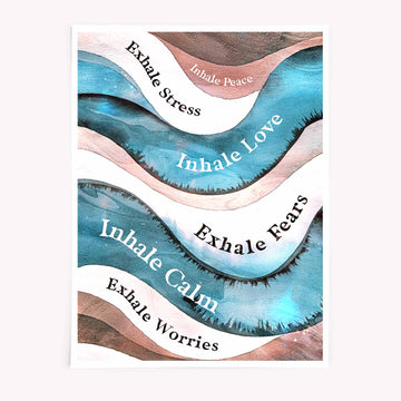 Abstract wellness quote wall art “Inhale Peace, Exhale Stress”
