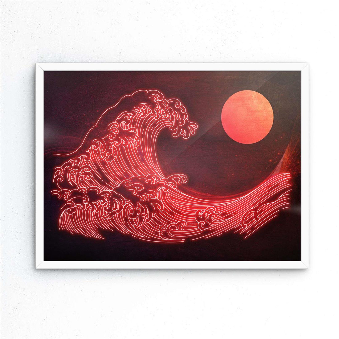 Japanese Neon Wave Print | Bold Modern Art with Iconic Cultural Symbol