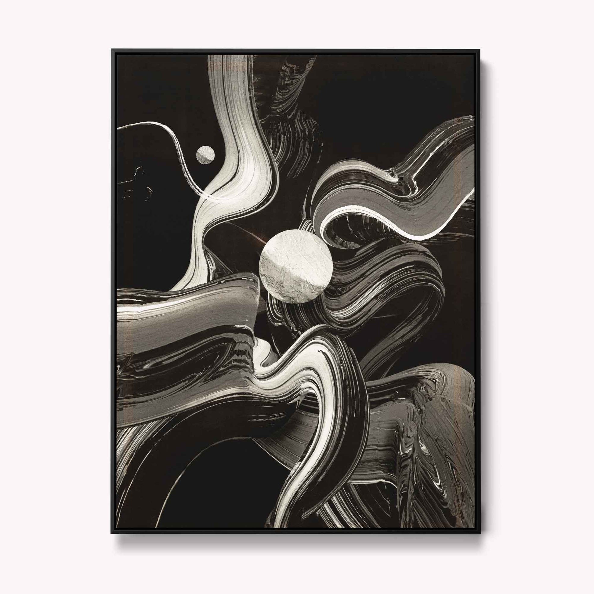 Zen abstract print framed in black
