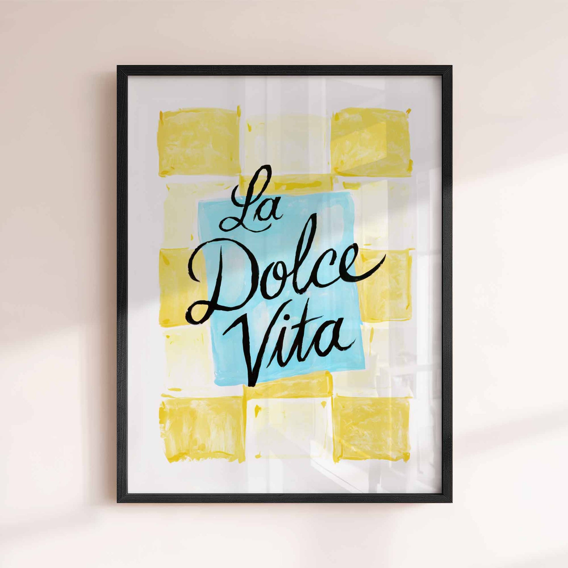 summer wall decor, fruit print, botanical art, organic shapes print, still life print, italian prints, framed la dolce vita poster