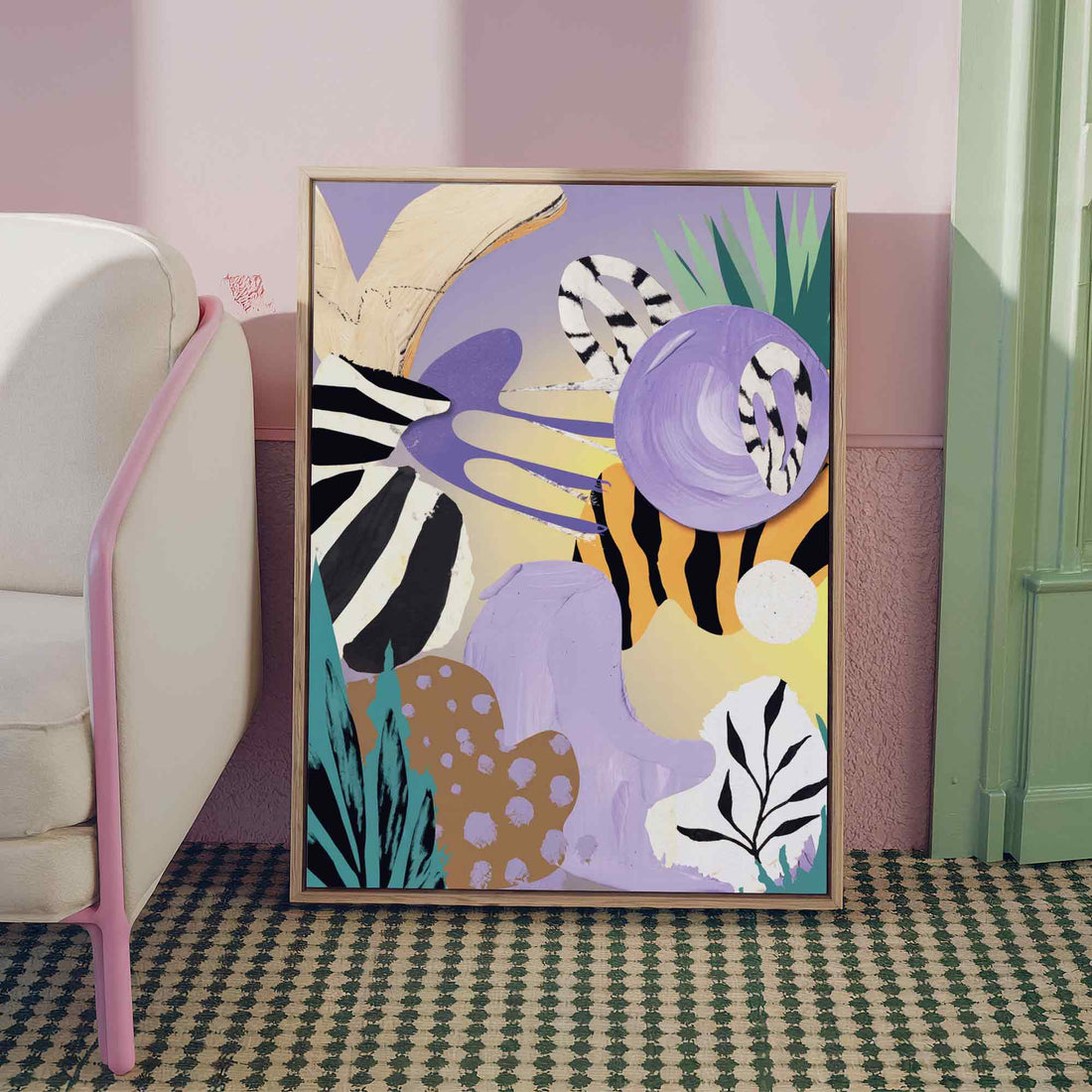Lavender Rhythm – Abstract Collage Print AfterHours Gallery