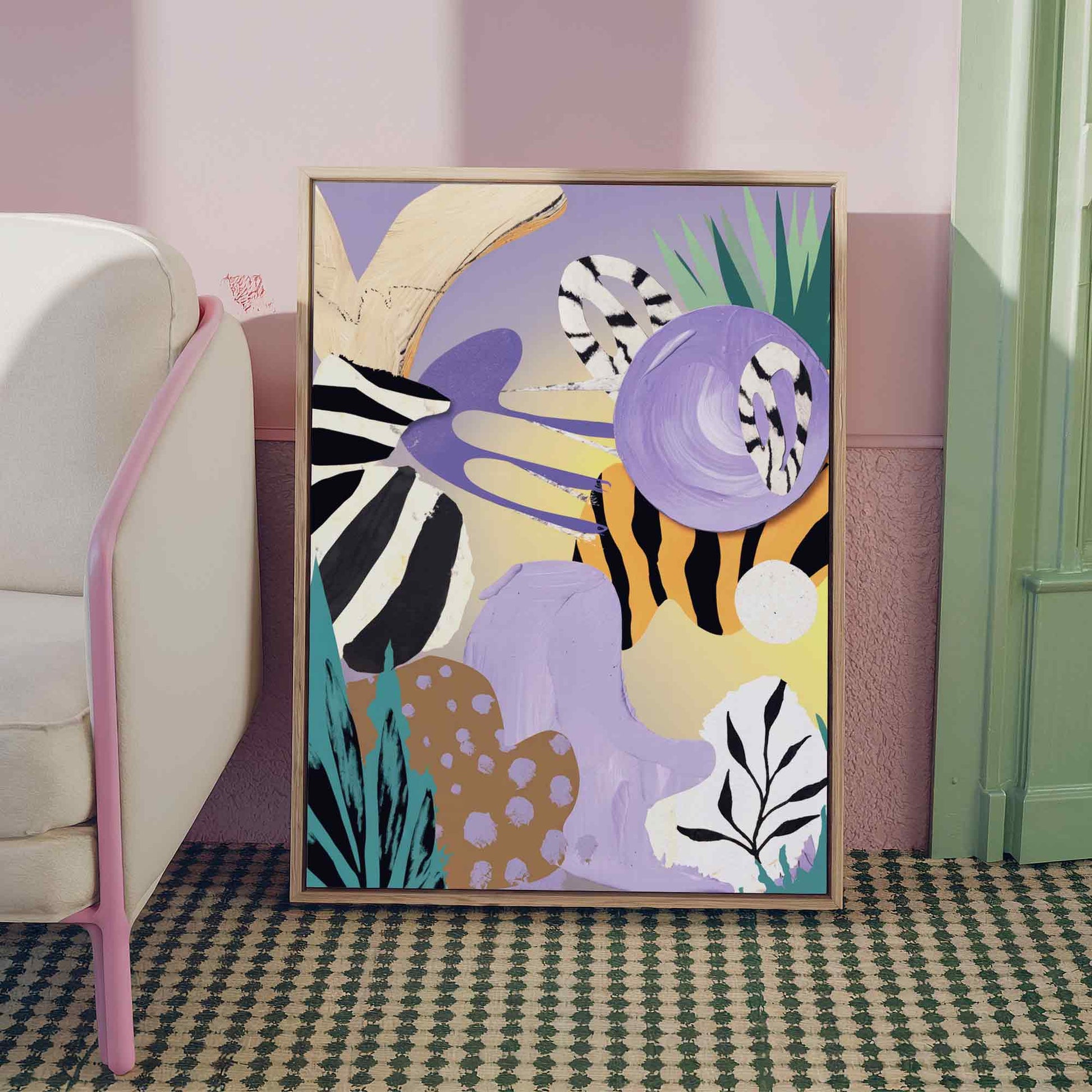 Lavender Rhythm – Abstract Collage Print AfterHours Gallery