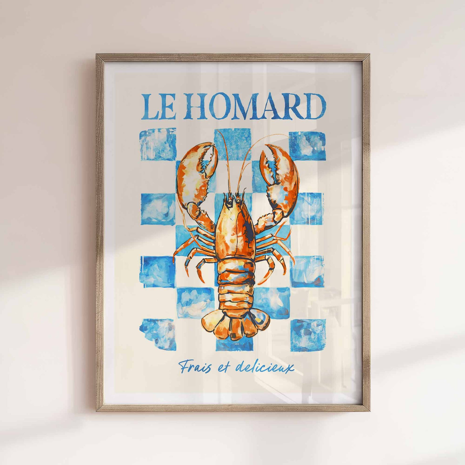 Le Homard, lobster print, kitchen decor, French kitchen, foodie wall art