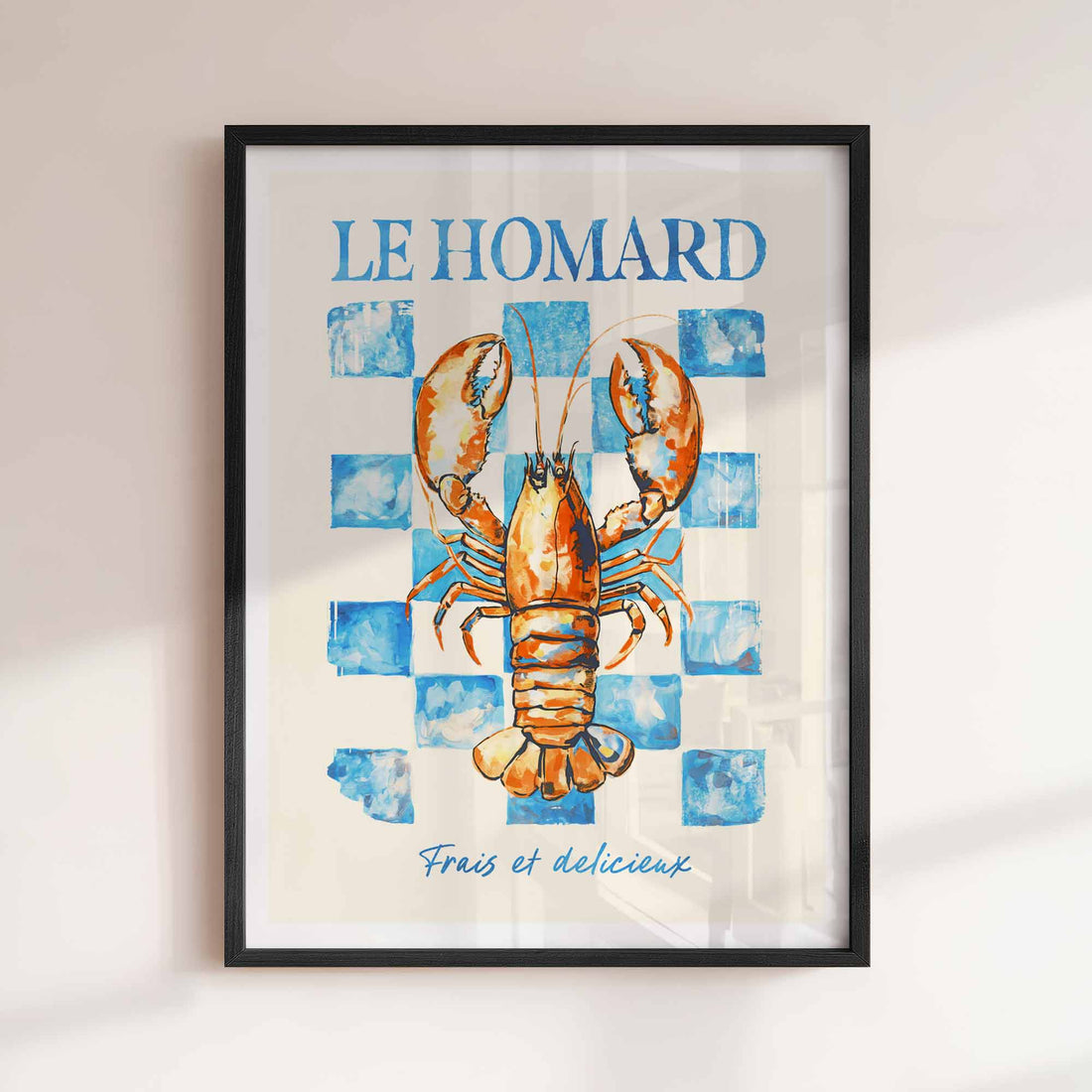 Le Homard French Lobster Poster | Stylish Coastal Kitchen Wall Art | After Hours Gallery